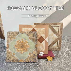 Parquet en céramique moderne, surface brillante, 400x400 mm, 8 mm d'épaisseur, résistant aux acides, antibactérien, carreaux de sol pour villa - Product Image 2