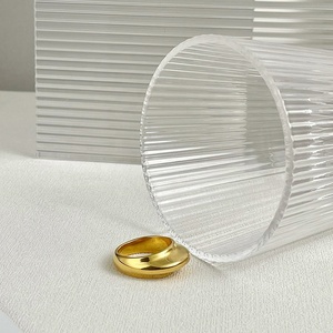 18K Vergulde Roestvrij Stalen Sieraden Metalen Onregelmatige Glossy Effen Vinger Accessoires Ringen R214131 - Product Image 5