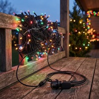 Guirlandes lumineuses LED connectables de qualité commerciale, étanches IP67, avec fil en caoutchouc noir, multicolores, pour extérieur, patio, arbre