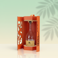 Boîte cadeau rigide personnalisée, double porte magnétique, doublure en éponge, gaufrage, laminage mat, recyclable, luxe, whisky/vodka/brandy personnalisé