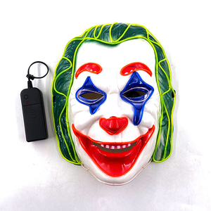 Masque <span class=keywords><strong>de</strong></span> clown <span class=keywords><strong>LED</strong></span> pour fête d'Halloween, pour cosplay, divertissement d'horreur, accessoires <span class=keywords><strong>de</strong></span> fête en silicone PVC - Product Image 4