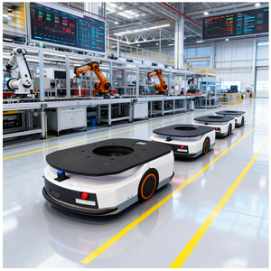 Робот-тележка TZBOT для логистики с QR-навигацией, грузоподъемностью 600 кг, функцией подъема и поворотом на 360 градусов °   Роторный подъемник - Product Image 1