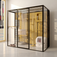 Meubles de chambre personnalisés pour chat : Villa en verre, Niche pour chat, Vitrine d'exposition pour animaux, Cage spacieuse de luxe pour intérieur