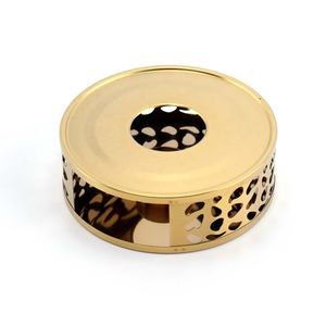 High End Black TeaPot Warmer Copper Gold Stainless Steel Tea Warmer with <strong>Tealight</strong> <strong>Holder</strong> - Product Image 2
