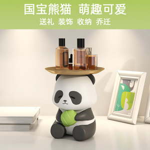 Panda Key Holder With Bamboo Tree Stand Cartoon Design For Home Decor And Gift Giving - Product Image 5
