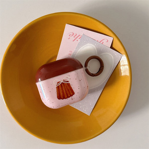 Étui de protection Canelé à effet d'encre rose et marron pour AirPods Pro 2, 2e, 3e et 4e génération, housse pour écouteurs sans fil Bluetooth - Product Image 2