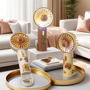 Mochi Portable Fan With Light 5W DC Motor Rechargeable Battery Handheld <b>Foldable</b> <b>Desk</b> Fan - Product Image 1
