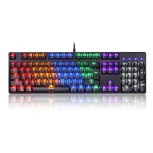 Teclado mecánico para juegos Blue Axis Retro <span class=keywords><strong>Desktop</strong></span> Notebook Keyboard LED Rainbow Usb óptico con cable 104 teclas - Product Image 1