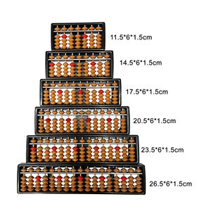إطار تعليمي لتعليم الرياضيات لعبة عد صغير طقم سوروبان 17 رقمًا من البلاستيك البني الخرز الأحمر أدوات المعداد للأطفال - Product Image 6
