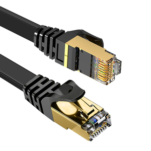 Câble Ethernet plat D-Sunty CAT7 SSTP 32AWG BC 0,5m-30m, cordon de raccordement RJ45, connecteur 4 paires, gaine PVC noire, câble réseau - Product Image 6