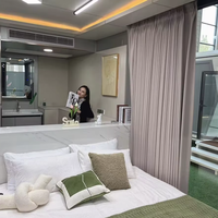 28 38 metrekare modüler prefabrik OEM Airship Pod prefabrik tatil otel Showroom uzay kapsül evi