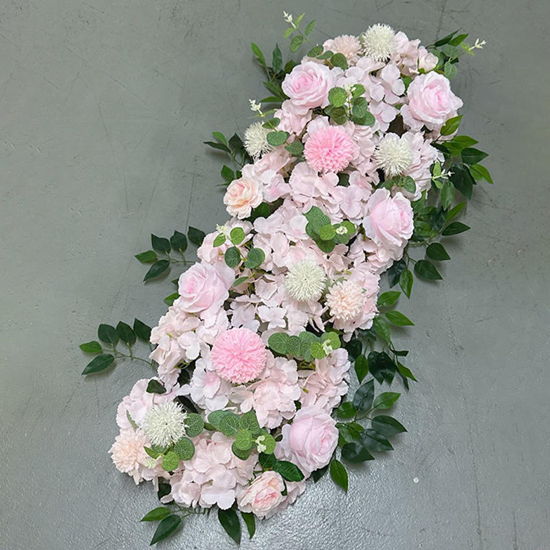 ยาว 100x กว้าง 30ซม. แถวดอกกุหลาบสีชมพูอ่อน