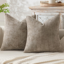 Minimalist Square Cushion <strong>Chunky</strong> <strong>Knit</strong> Chenille <strong>Pillow</strong> Cover Soft Sofa <strong>Pillow</strong> Cross Weave Solid Color Print Made Polyester Home - Product Image 5