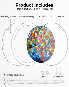 Atrapasueños Acrílico con Diseño de Mosaico, Adorno Colgante para Ventana Estilo Vidriera, Decoración de Pared Colorida para Hogar, Jardín, Regalo - Product Image 4