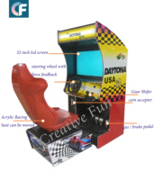 Usine 32 pouces écran simulateur voiture course machine de jeux d'arcade à jetons pour un joueur ou deux joueurs