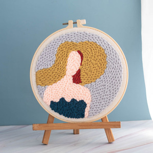 Kits de crochet à lanières DIY pour enfants, kits de loisirs créatifs pour débutants, kit de tricot et de broderie, kit de démarrage pour la broderie au poinçon avec aiguille à poinçonner - Product Image 2