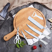 Vente en gros d'ustensiles de cuisine Ensembles de couteaux de chef Fait main en acier Damas Ensemble de couteaux de cuisine avec aiguiseur