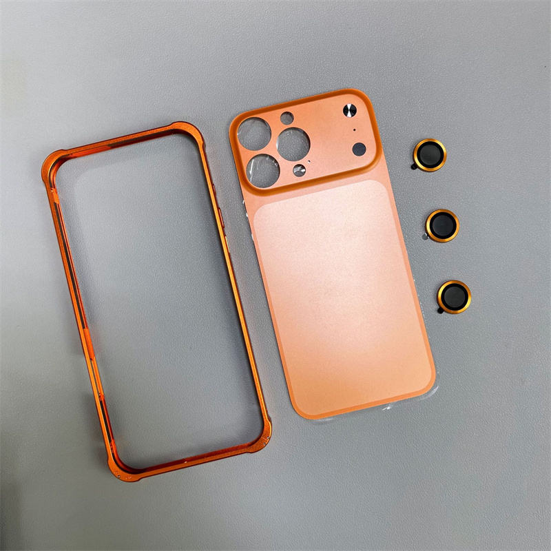 Orange (film arrière + cadre + protecteur d'objectif)