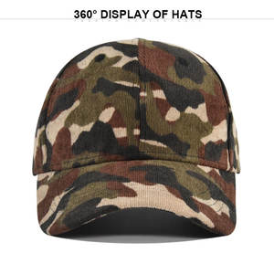 Gorras de Béisbol de Pana con Camuflaje de 6 Paneles, Calidad Mayorista, Personalizables, con Visera Precurvada, Modelo JFB2 - Product Image 4