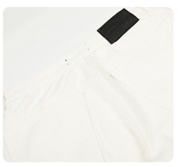 Pantalon en jean décontracté pour homme, coupe large, taille mi-haute, en coton blanc, respirant, confortable, élégant, pour un usage quotidien