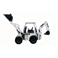 Mesin Kombinasi Excavator Loader 4WD dengan Kemudi Hidrolik Penuh dan Mini Backhoe Loader Kelas Industri
