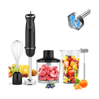 Mixeur Plongeant Électrique Portable 5-en-1 1000W avec Lame en Acier Inoxydable, Fouet, Bouton d'Éjection et Conception à Tête Inclinable en Plastique