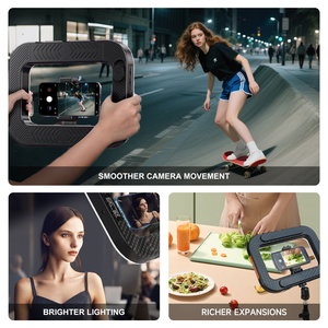 Kit d'éclairage pour selfie pour smartphone, stabilisateur vidéo mobile LED portable, éclairage de remplissage, lumières rechargeables pour téléphone caméra - Product Image 5