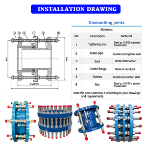 Pn10 Pn16 <span class=keywords><strong>2</strong></span> Inch 120 Inch Thép Carbon Khớp Nối Van Ống Đôi Mặt Bích Phổ Tháo dỡ Doanh Với SS304 SS316 Mặt Bích - Product Image 2