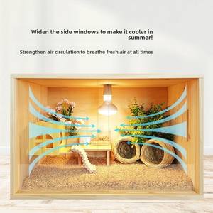 Casetta per Criceti e Piccoli Animali in Legno e Plastica, Resistente, con Mangiatoia, Nido e Box per Riproduzione, Controllo Intelligente della Temperatura, Apertura a Spinta - Product Image 2