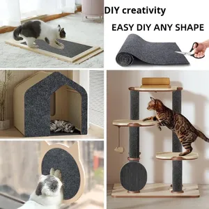 Tapis à gratter pour chat, auto-adhésif, en polyester, forme rectangulaire, protection de meubles DIY pour canapé, sofa, mur - Product Image 2