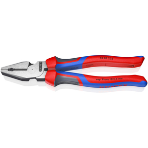 KNIPEX 02 02 225 Universal pliers strong type with comfort handles atramentated black 225 mm - Product Image 1