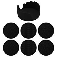 Ensemble de 6 sous-verres en silicone personnalisés avec logo, antidérapants, résistants à la chaleur, pour tasses à café, bière et autres.