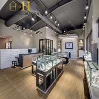 Meubles de magasin de bijoux de luxe avec logo personnalisé, vitrine en verre pour bijoux, comptoir d'exposition de bijoux
