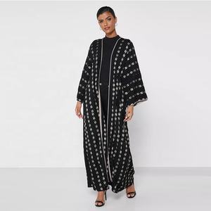 <span class=keywords><strong>Robe</strong></span> longue élégante et Simple à rayures pour femmes, vêtements islamiques, en crêpe douce, style Abaya pakistanais, à la mode - Product Image 1