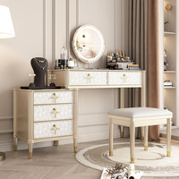 Table de maquillage et de coiffage haut de gamme en bois massif, style luxe léger, pour petit appartement, chambre à coucher, modèle BK-03