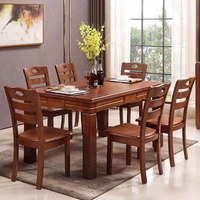 Vente directe d'usine, table à manger extensible en bois au design moderne pour appartements et villas