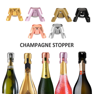 Accessoires pour le vin Bouchon de bouteille de vin scellé sous vide en acier inoxydable, métal, or et argent Outils de bar Bouchon à champagne Vente en gros - Product Image 4