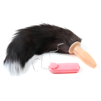 Jouets sexuels pour adultes, masseur, télécommande, queue de renard, balle en silicone, plug anal, vibrateur noir MUQU