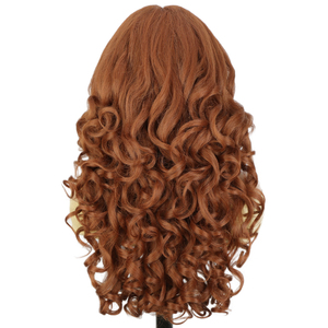 Parrucca di pizzo ramato medio ramato Pre-pizzicato marrone 13x6 Yaki pazzo corpo onda parrucca Pre-taglio sintetico usura e Go parrucca con attaccatura dei capelli naturale - Product Image 2