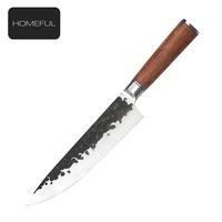 Couteau de chef professionnel de style japonais, lame en acier inoxydable forgée à la main, noire, ultra-affûtée, Gyuto Santoku pour la cuisine