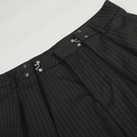 Pantalon plissé pour homme, taille haute, coupe large, à rayures fines, silhouette fuselée, drapé, décontracté, vintage, minimaliste, sur mesure