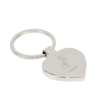 Porte-clés personnalisé en alliage de zinc gravé en intaglio, forme cœur, métal poli, souvenir promotionnel, cadeau, vente en gros, OEM
