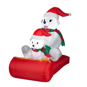 广告充气圣诞装饰北极熊滑雪定制礼品