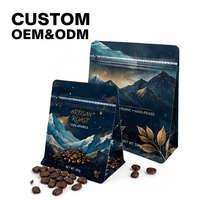 Sachet refermable en aluminium laminé de qualité alimentaire recyclable avec valve de dégazage et impression personnalisée pour grains de café de spécialité