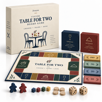 Jeu de société de stratégie personnalisé pour couples TABLE TWO, jeu de société fictif, boîte rigide en carton mat magnétique de style livre