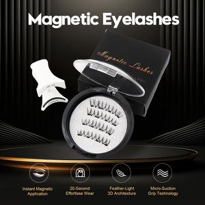 Cils magnétiques naturels longs et doux sans colle, avec logo personnalisé, cils magnétiques en soie épaisse Quantum avec applicateur - Product Image 2