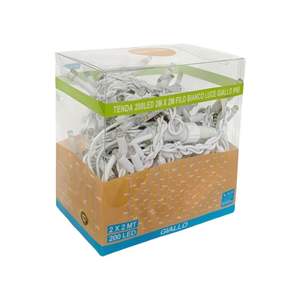 Guirlande lumineuse Gloca 200 LED 2m x 2m, fil blanc, blanc chaud, IP65, éclairage de fête intérieur/extérieur - Product Image 5