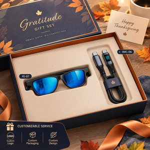 แว่นกันแดดโลโก้สั่งทำรุ่น IG-07 เลนส์สีน้ำเงิน กรอบพลาสติก พิมพ์ลาย UV ของขวัญแฟชั่นส่วนตัวสำหรับวันขอบคุณพระเจ้า - Product Image 4