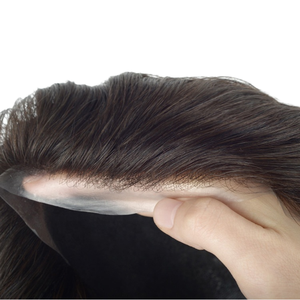 HS1M Newtimeshair, Cabello Remy Indio, 120% de Densidad, Base Invisible Superfina, Liso, 5-6'' de Longitud, <span class=keywords><strong>Prótesis</strong></span> <span class=keywords><strong>Capilar</strong></span> para <span class=keywords><strong>Hombre</strong></span> - Product Image 1