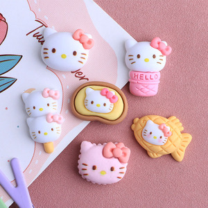 KT เคสใส่ครีมรูปแมวแบบทำมือเคสใส่โทรศัพท์ขยะทำจากเรซิ่นสีชมพูอาหารคุกกี้เครื่องประดับปิ่นปักผมเชือกสวยงาม - Product Image 3